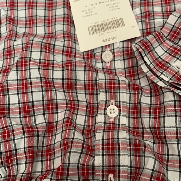 Janie and Jack Boys onesie 0 to 3 Months plaid - Picture 3 of 3